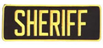 SHERIFF - Med. Gold on Black - Back Patch - 11 x 4 inch,