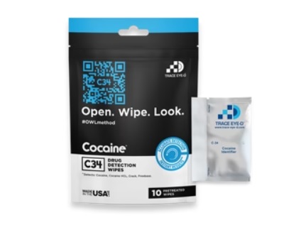 C34 Cocaine Detection Safety Wipes - 10ct Bag
