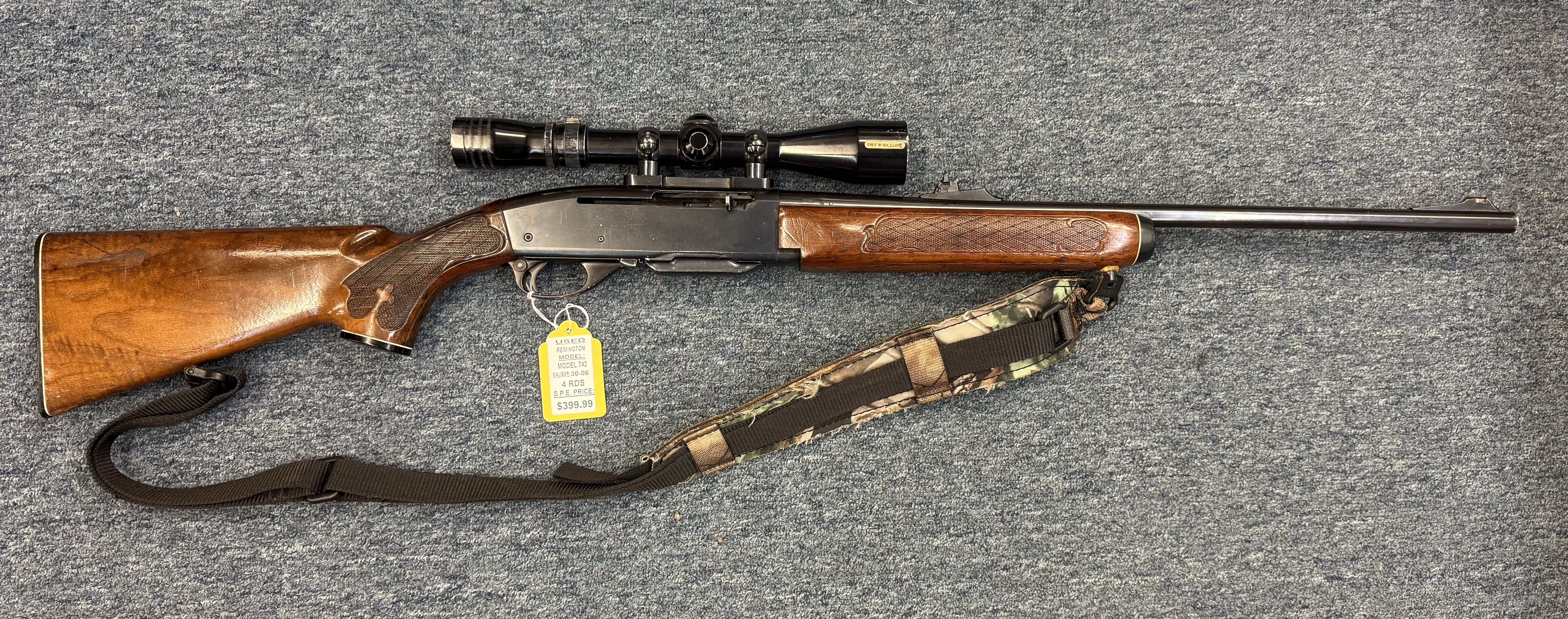 MODEL 742 W/ CAMO SLING REDFIELD SCOPE (USED)
