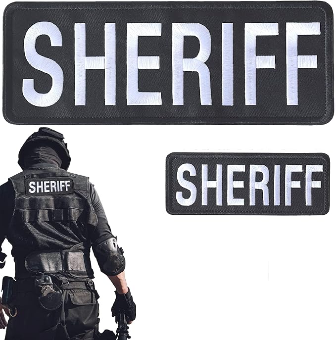 11x4 SHERIFF WHITE ON BLACK VELCRO PATCH
