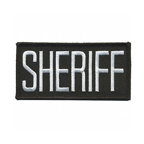 4X2 INCH SHERIFF VELCRO PATCH WHITE ON BLACK